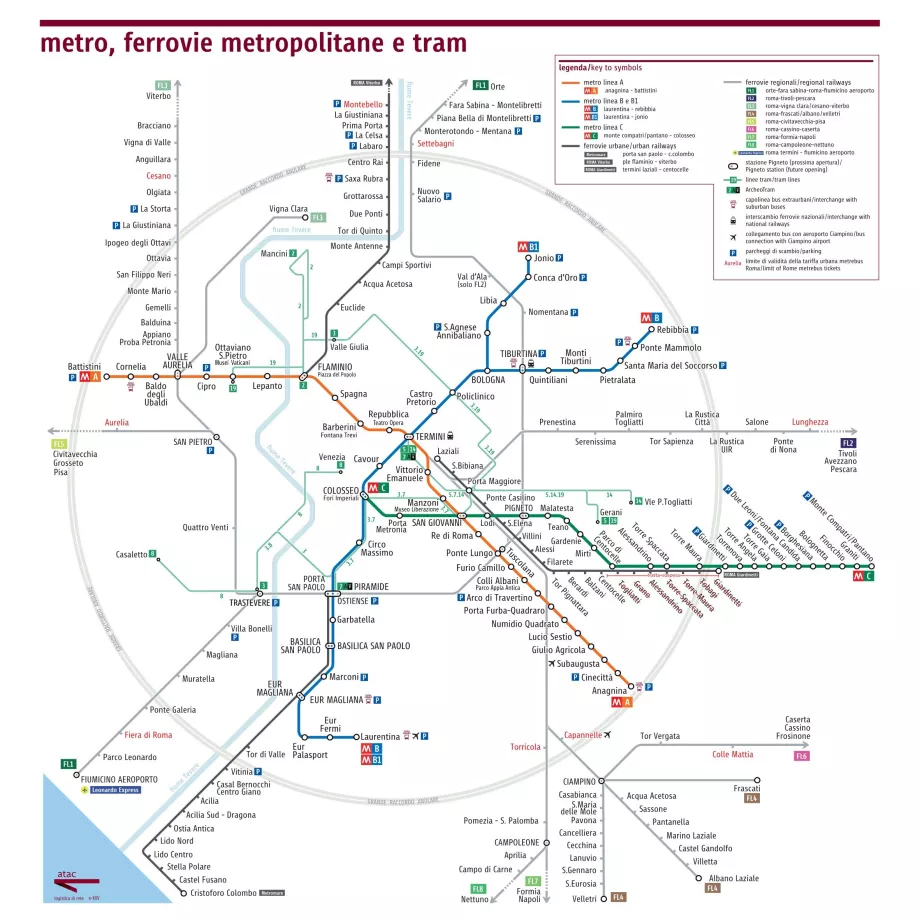 Mapa metra v Ríme