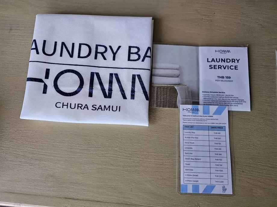 Vrecko na bielizeň a cenník