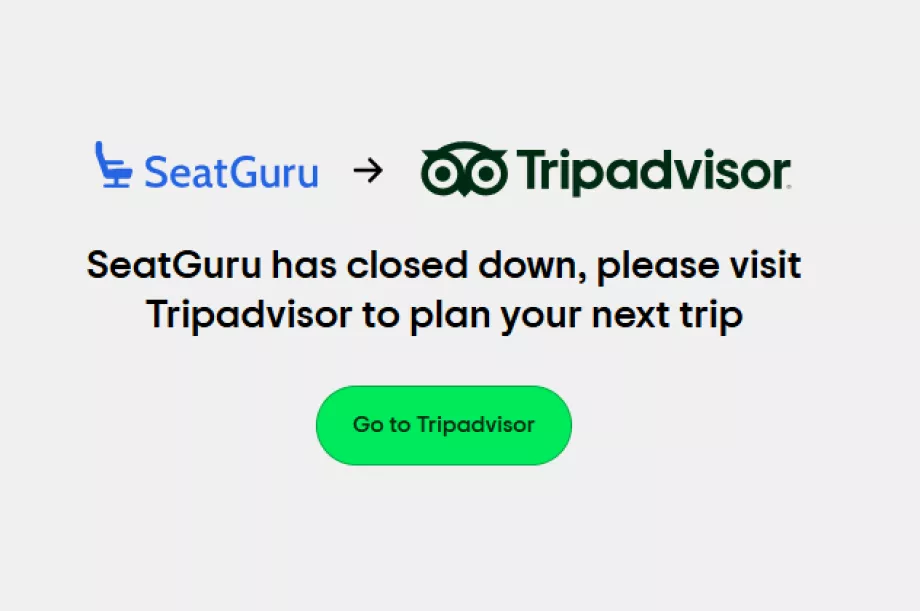 Koniec webovej stránky SeatGuru