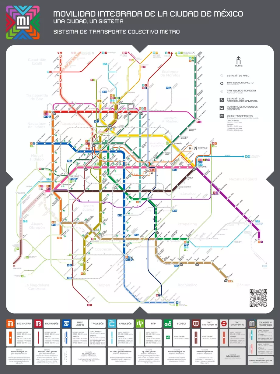 Mapa metra v Mexico City