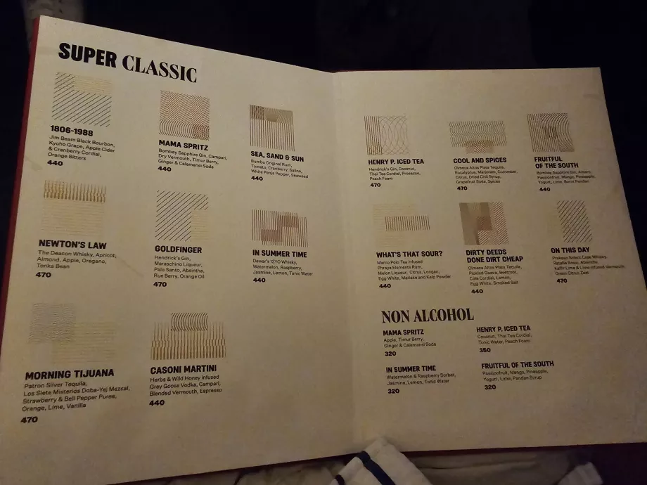 Koktailové štúdio Dry Wave - menu