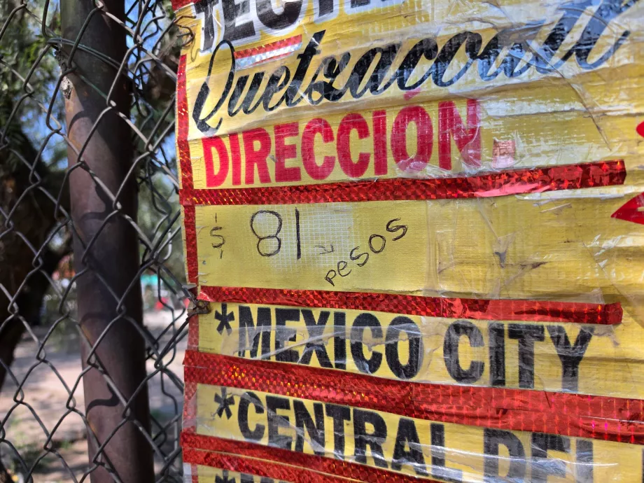 Cena autobusov do centra Mexico City