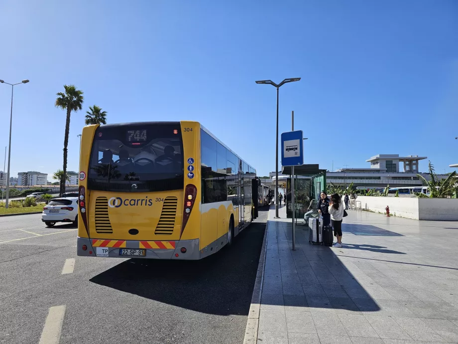 Autobusové zastávky v smere do centra Lisabonu