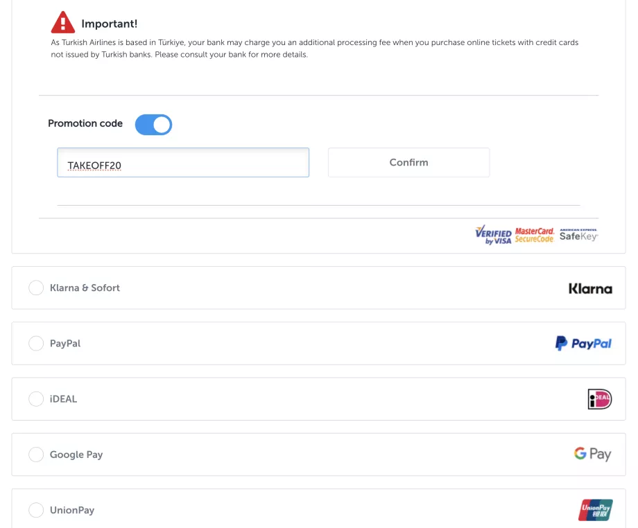 Propagačný kód spoločnosti Turkish Airlines