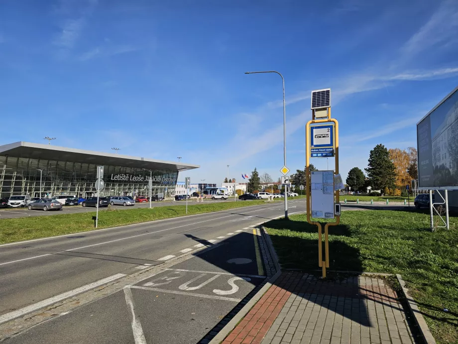 Autobusová zastávka v smere na Ostravu