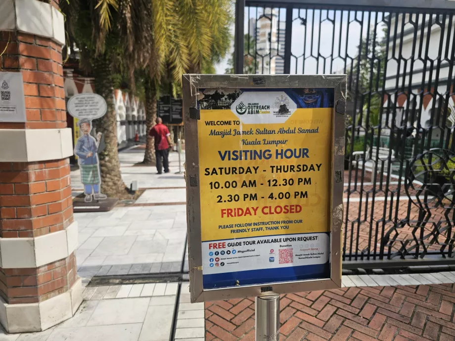 Otváracie hodiny, Masjid Jamek