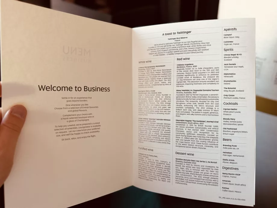 Ponuka vín, piva, aperitívov, digestívov a koktailov