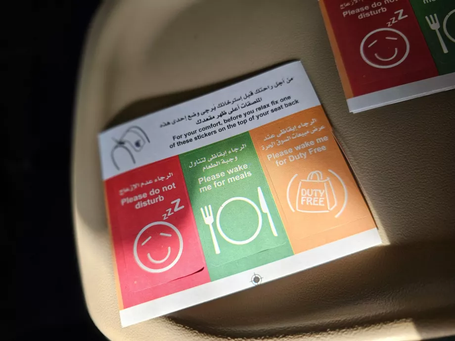 Nálepky - informácie pre palubných sprievodcov