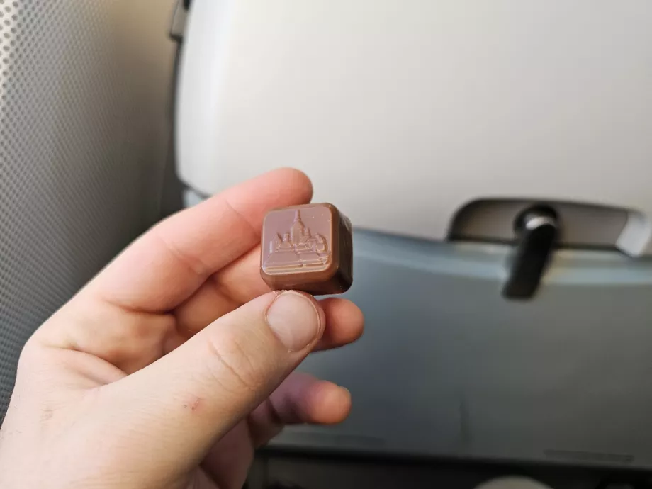 Čokoládová pralinka pred pristátím