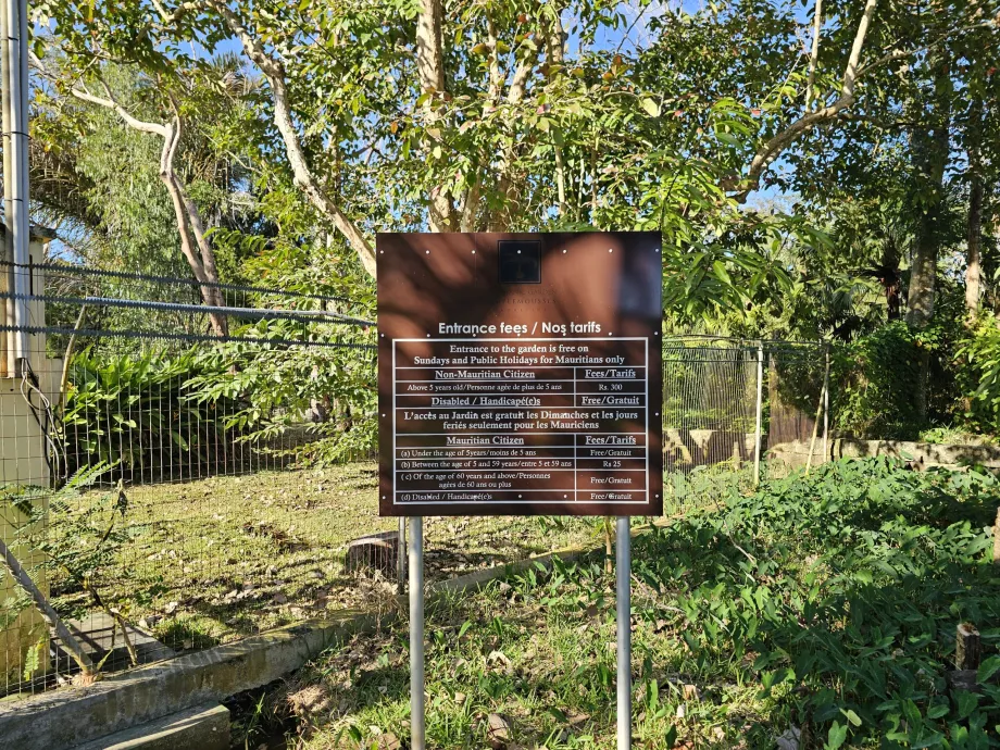 Cenník botanickej záhrady