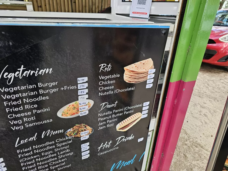 Ceny v stánkoch na pláži