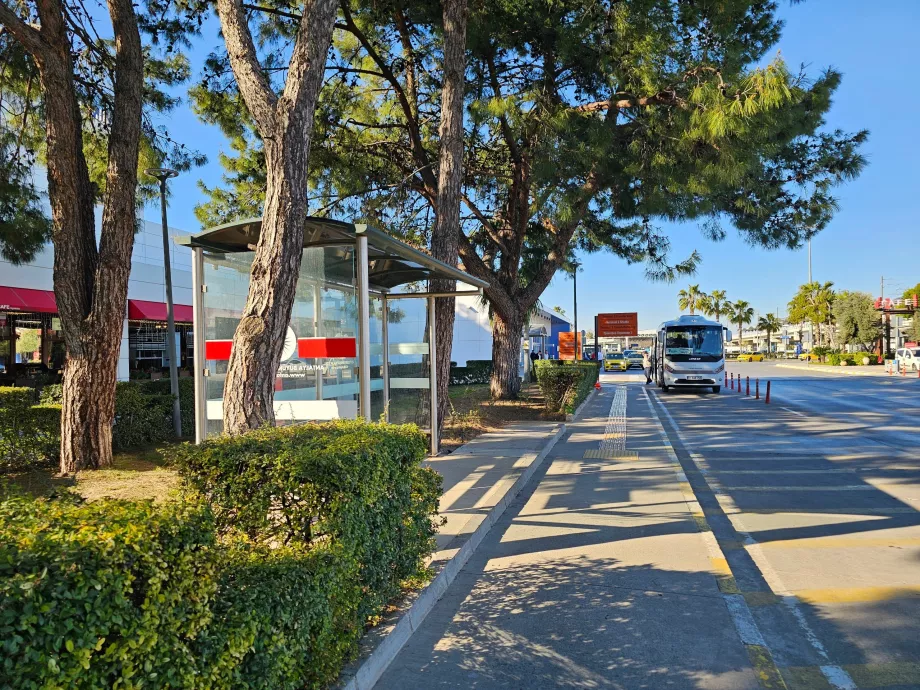 Zastávka mestského autobusu pred terminálom 1