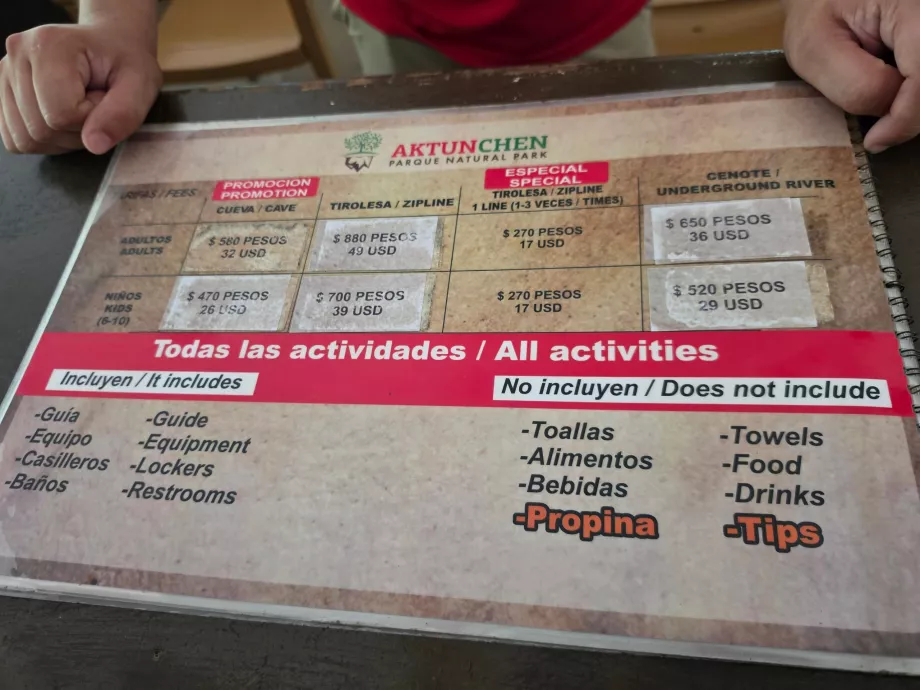 Cenník Aktun Chen na rok 2027