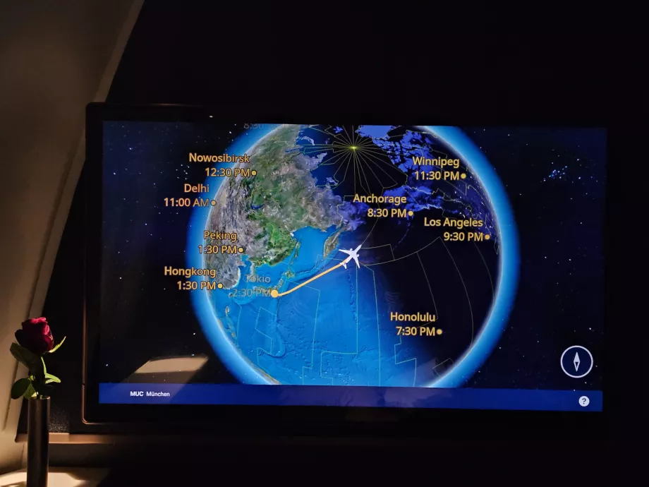 Mapa letu nad severným pólom