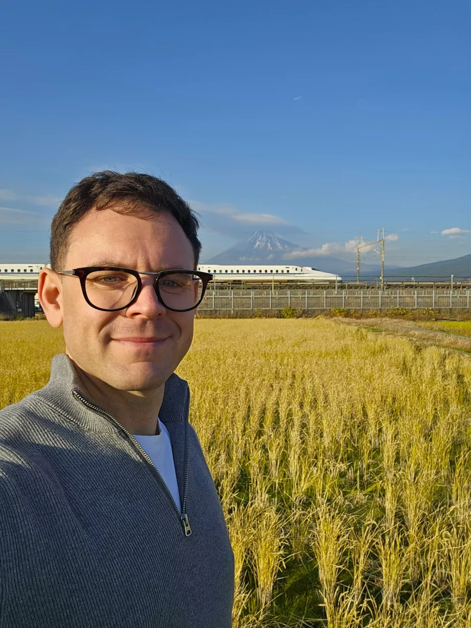 Ja na mieste na fotenie neďaleko Fudži