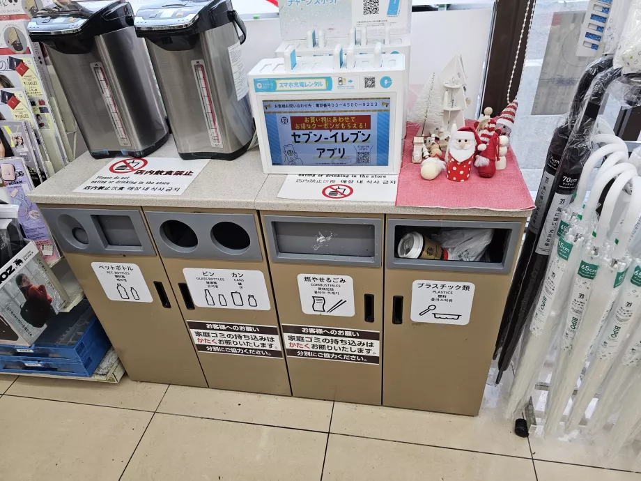 Odpadkové koše v minimarketoch