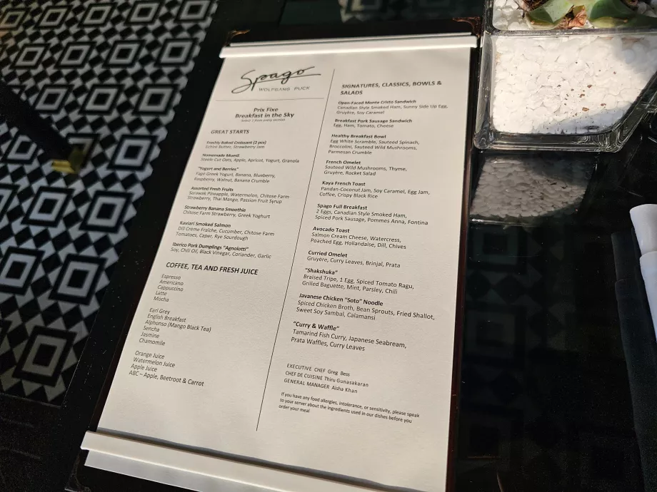 Raňajky v bare Spago