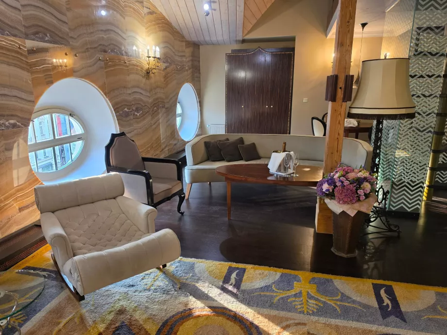 Obývacia izba v apartmáne Onyx Tower Suite