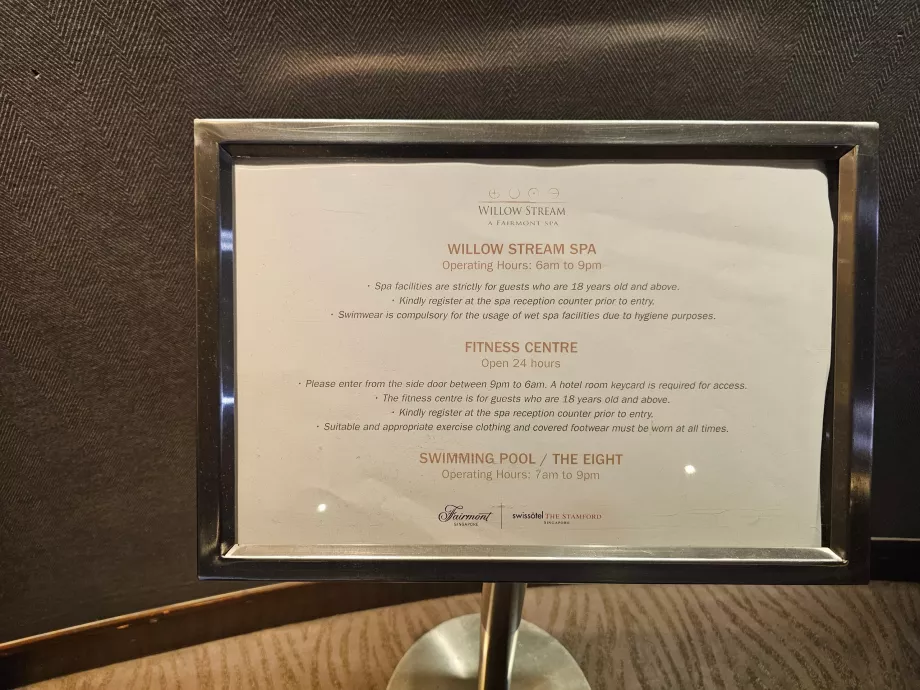 Otváracie hodiny bazéna, posilňovne a kúpeľov