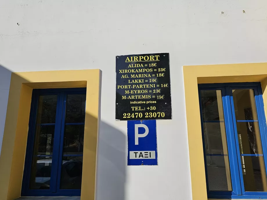 Ceny taxíkov, letisko Leros