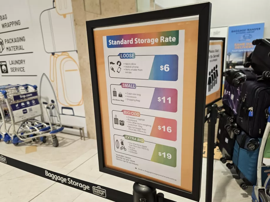 Cenník uskladnenia batožiny