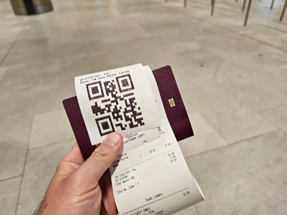 QR kód na vyzdvihnutie batožiny z batožinového priestoru