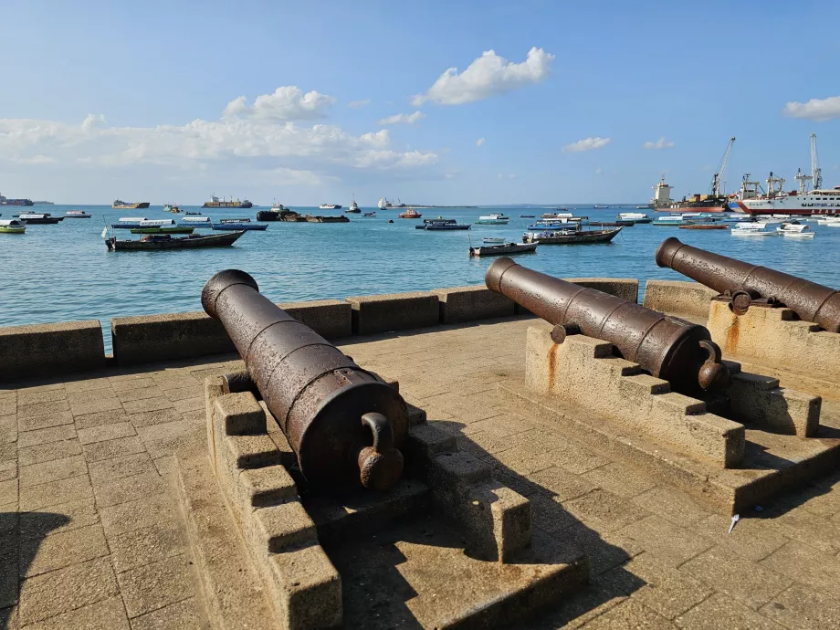 Historické delá na promenáde Forodhani