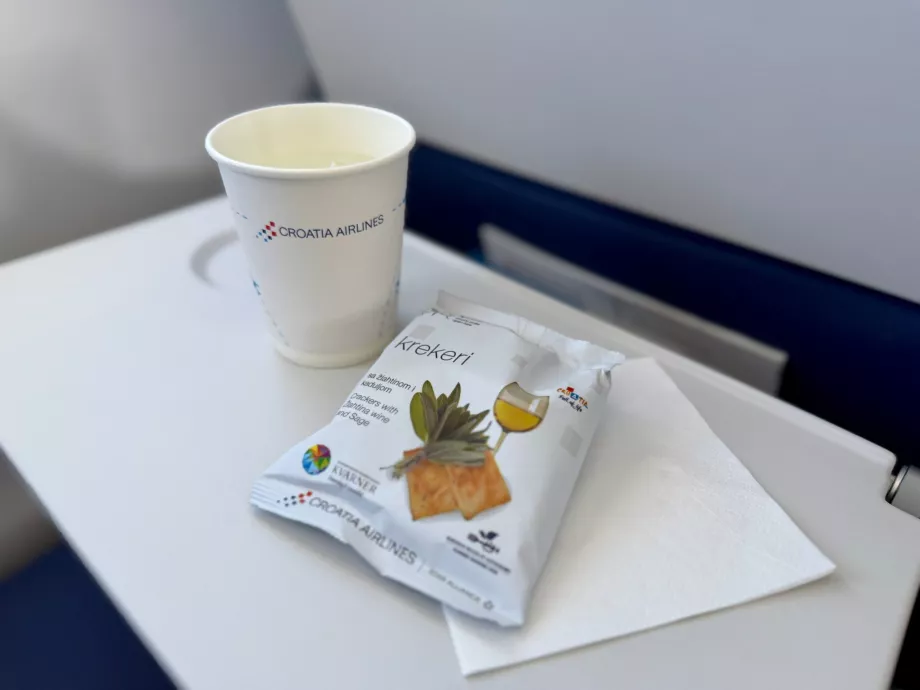 Občerstvenie na lete PRG-ZAG Croatia Airlines