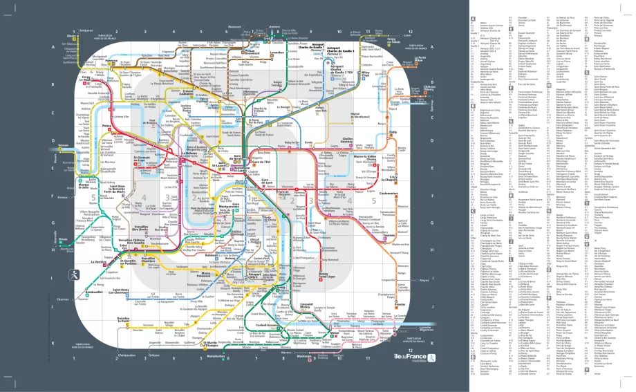 Mapa zón v Paríži a okolí