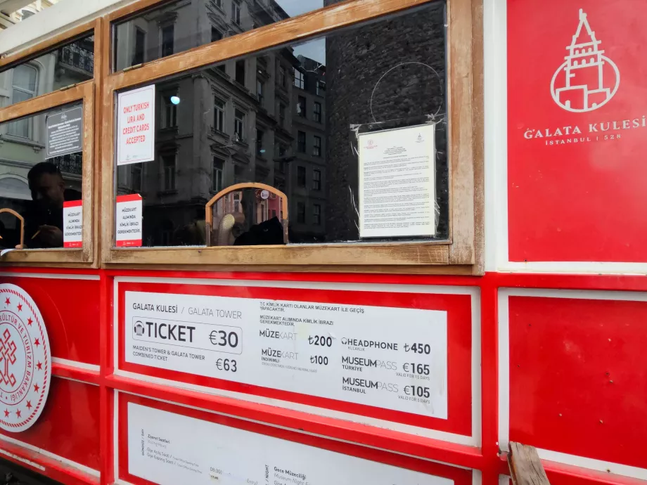 Galatská veža, ceny vstupného