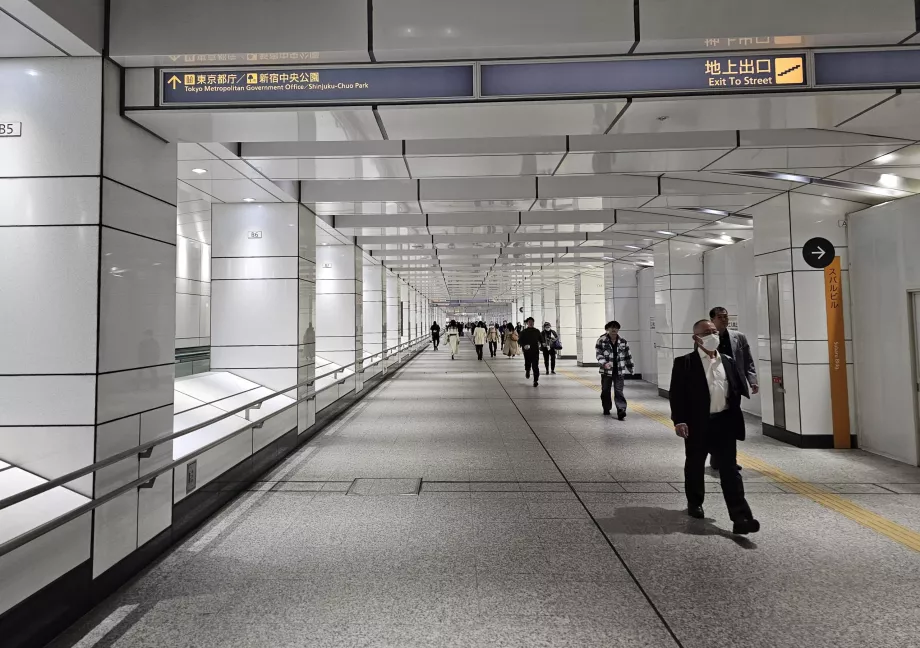 Cesta zo stanice Šindžuku do budovy tokijskej metropolitnej vlády