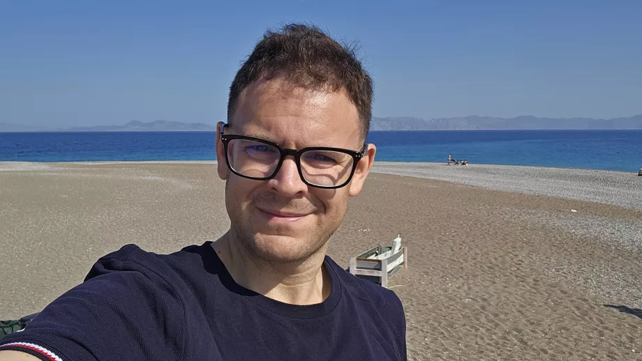 Christopher na pláži Windy Beach