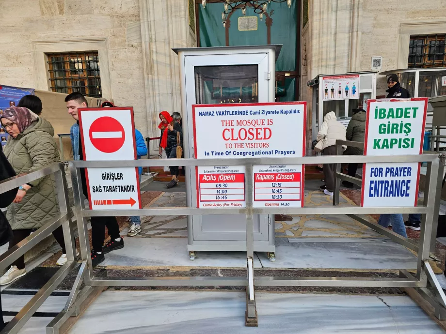 Modrá mešita, otváracie hodiny