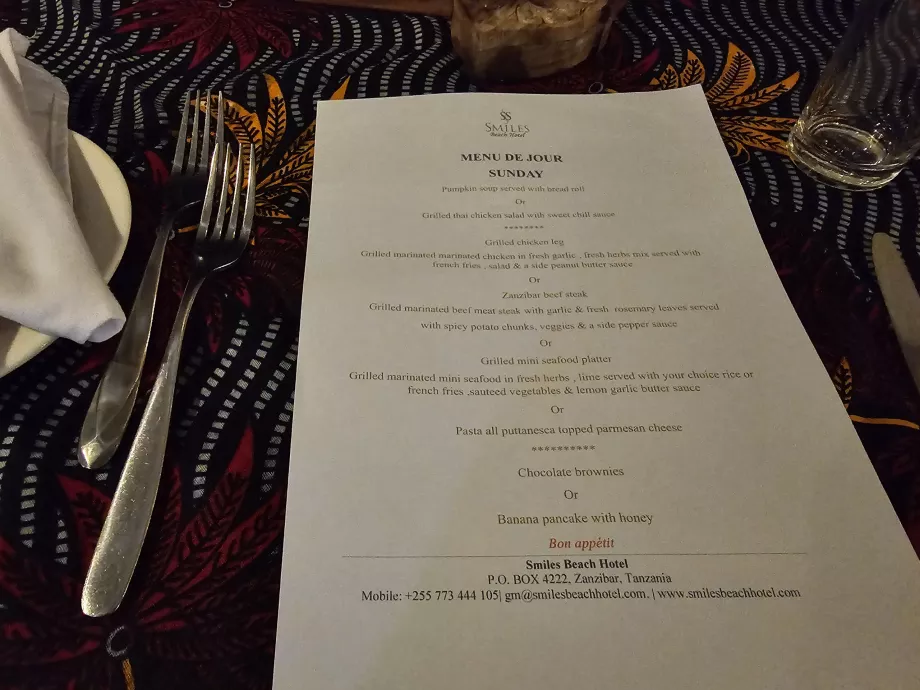 Večerné menu