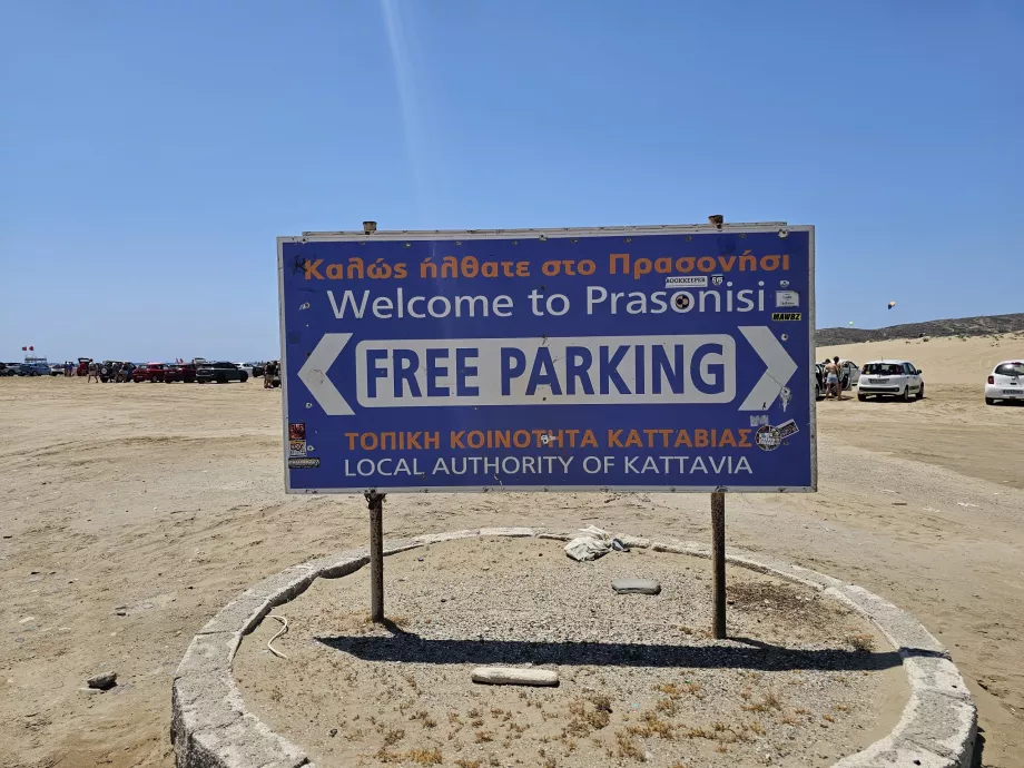 Bezplatné parkovanie - Prasonisi