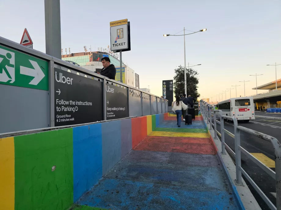 Smery k miestu vyzdvihnutia Uberom