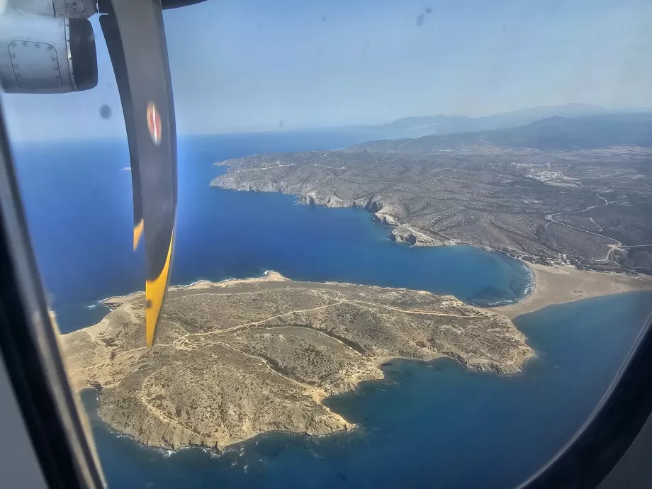 Prasonisi z pohľadu letu Karpathos - Rhodos
