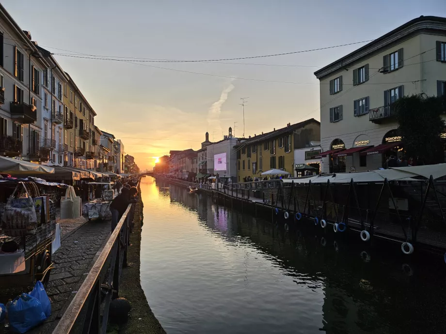 Západ slnka v Navigli
