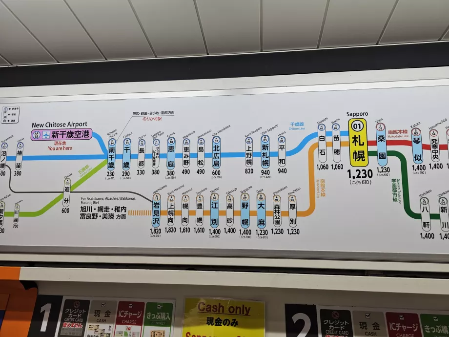 Mapa cien vlakov z letiska
