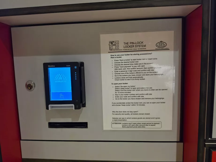 Skrinky na batožinu, platba kartou