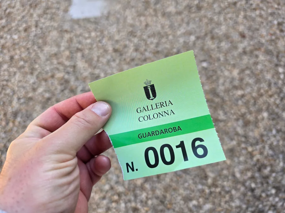 Galleria Colonna, vstupenka z batožinového priestoru