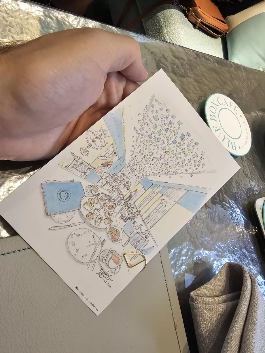 Modrá škatuľa, pohľadnica