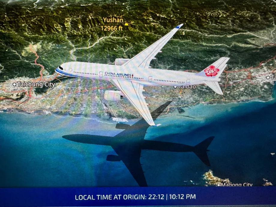 Lietadlá spoločnosti China Airlines na mape